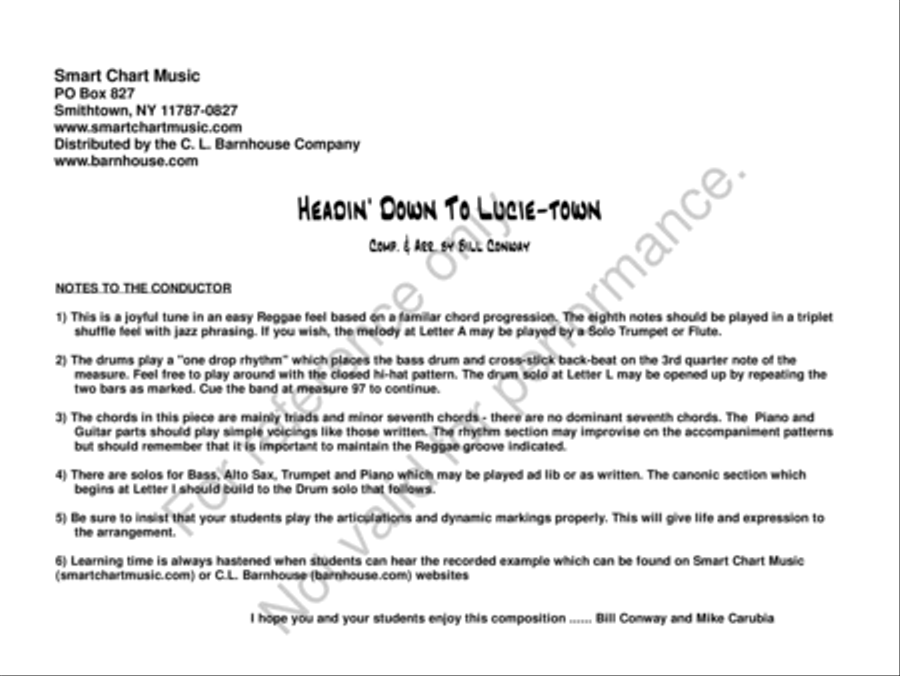 Headin Down To Lucie-Town Jazz Ensemble scores gallery preview page 2