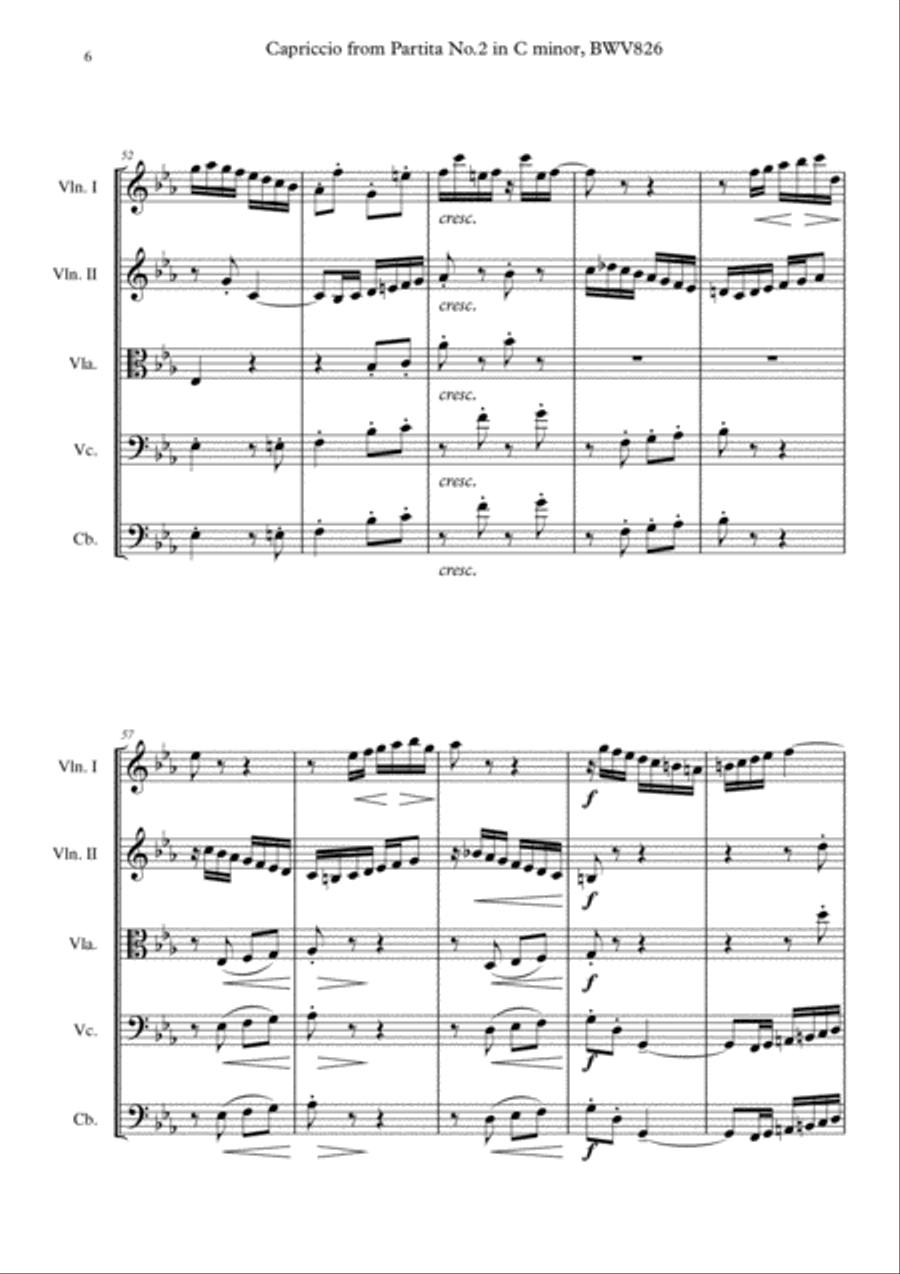 Capriccio from Partita No.2 in C minor, BWV 826 Cello scores gallery preview page 6