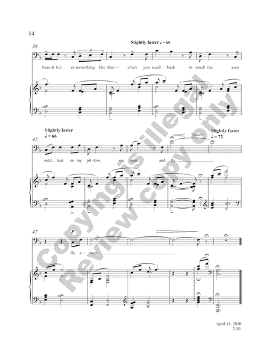 Five Love Songs for High Baritone Voice and Piano High Voice scores gallery preview page 27