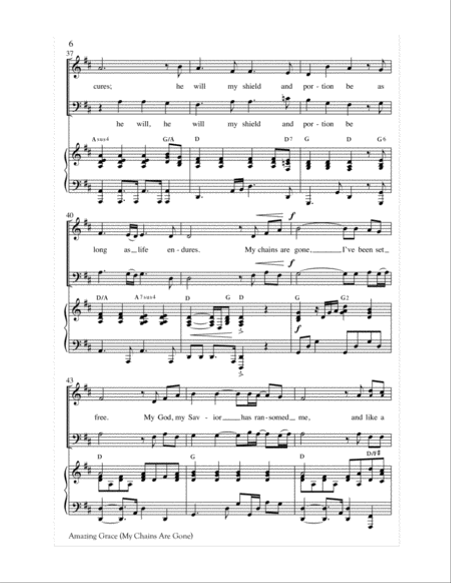 Amazing Grace (My Chains Are Gone) 2-Part scores gallery preview page 7