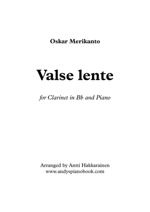 Book cover for Valse Lente - Clarinet & Piano