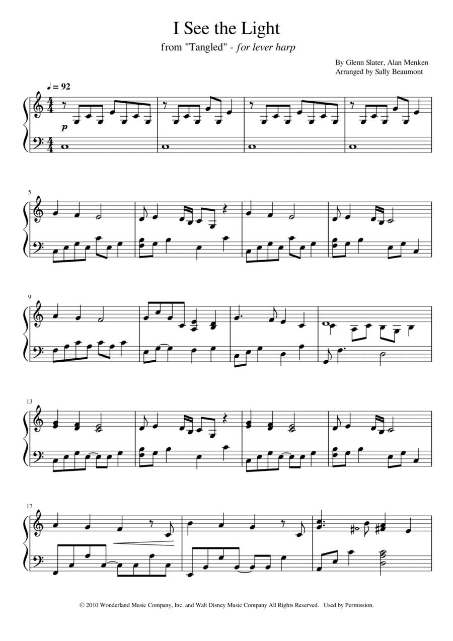 I See The Light Harp scores gallery preview page 1
