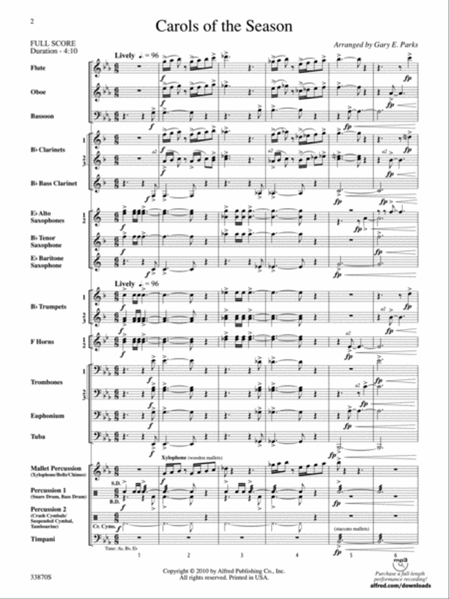 Carols of the Season Concert Band scores gallery preview page 2