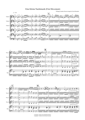 Book cover for Eine Kleine Nachtmusik (1st movement) for Violin Quartet