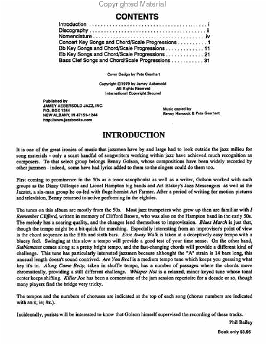 Volume 14 - Benny Golson Alto Saxophone scores gallery preview page 2