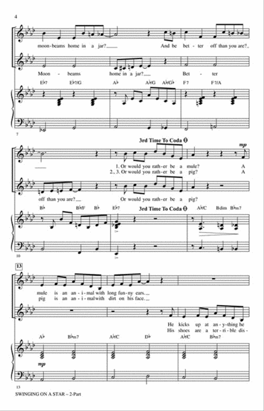 Swinging On a Star 2-Part scores gallery preview page 3