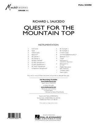 Quest For The Mountain Top - Full Score
