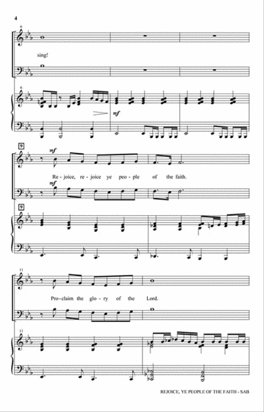 Rejoice, Ye People of the Faith 3-Part scores gallery preview page 3