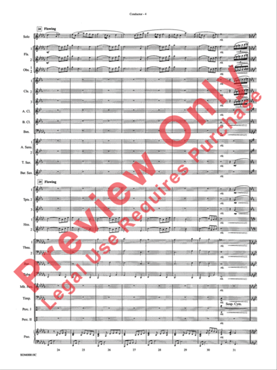 In a Gentle Rain Concert Band scores gallery preview page 6