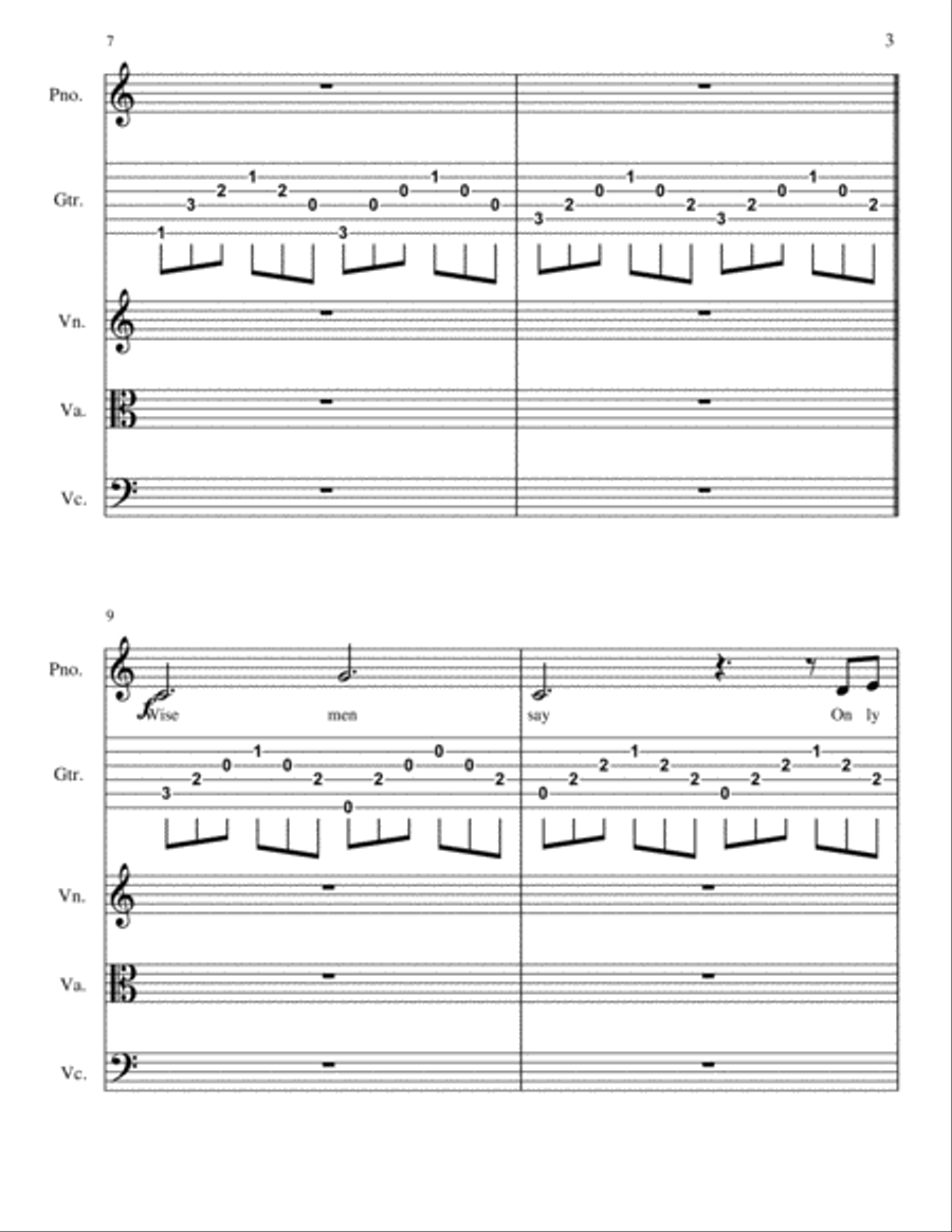 Can't Help Falling In Love Set of Parts scores gallery preview page 3