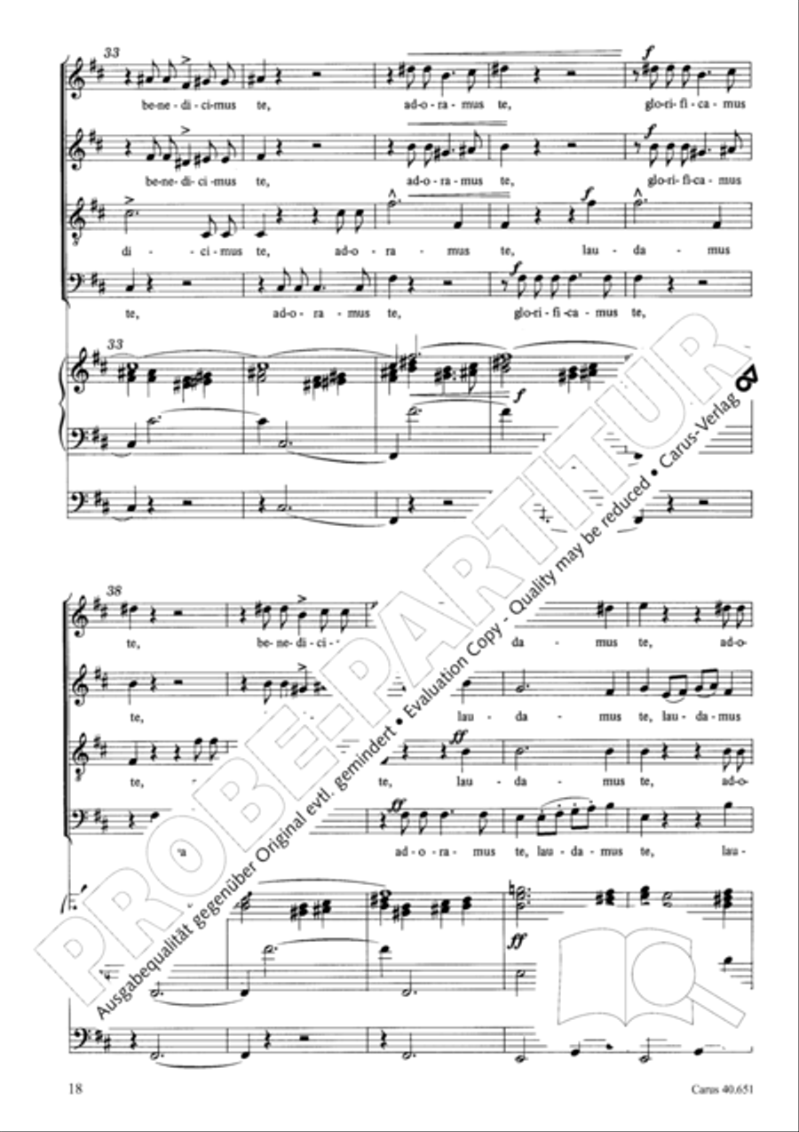 Mass in D Major (Missa in D) 4-Part scores gallery preview page 27