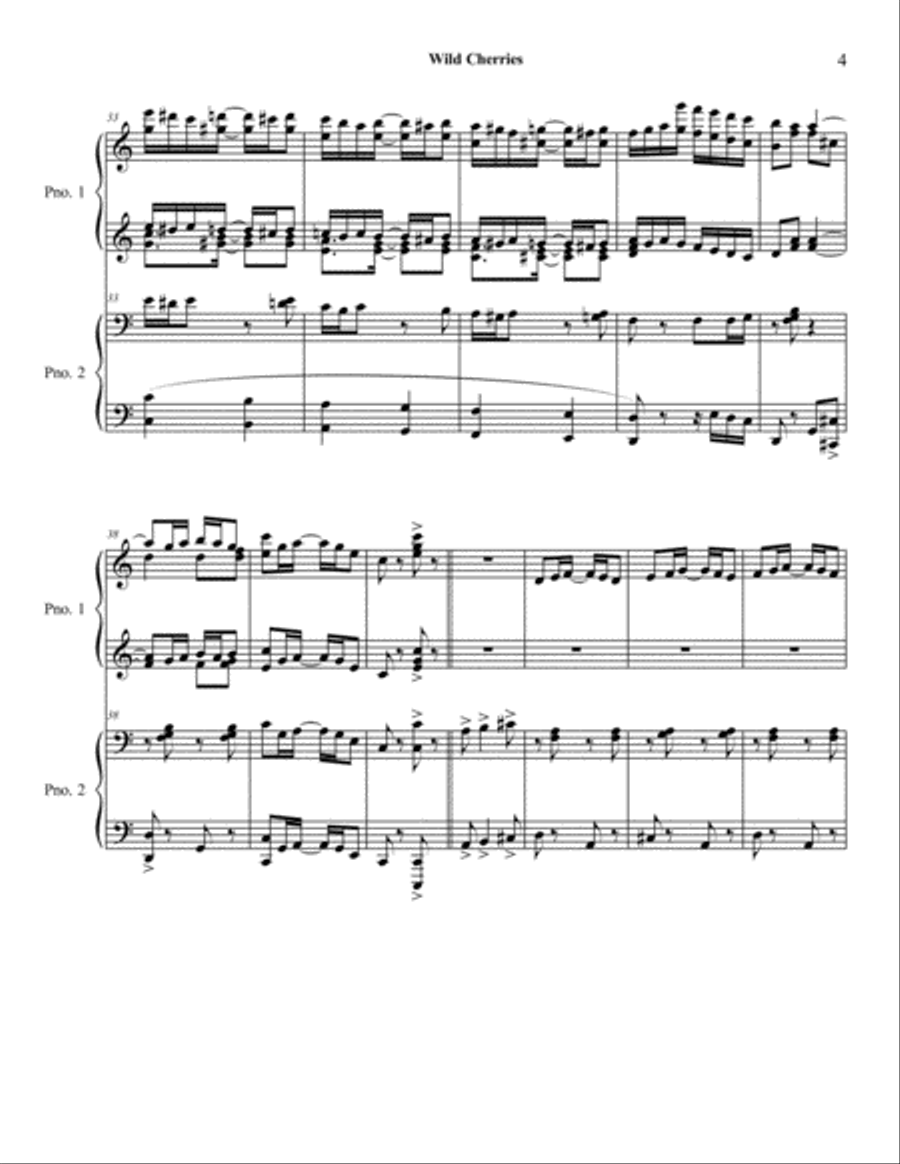 Wild Cherries Piano Duet Piano Duet scores gallery preview page 4