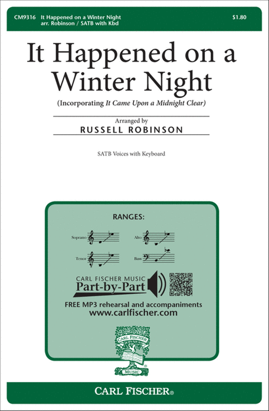 It Happened on a Winter Night 4-Part scores gallery preview page 1