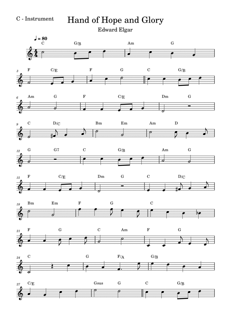 Hand of Hope and Glory Hand of Hope and Glory Oboe Solo scores gallery preview page 1