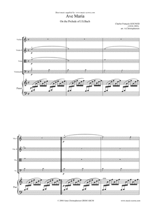 Ave Maria - 2 Violins, Viola, Cello and Piano