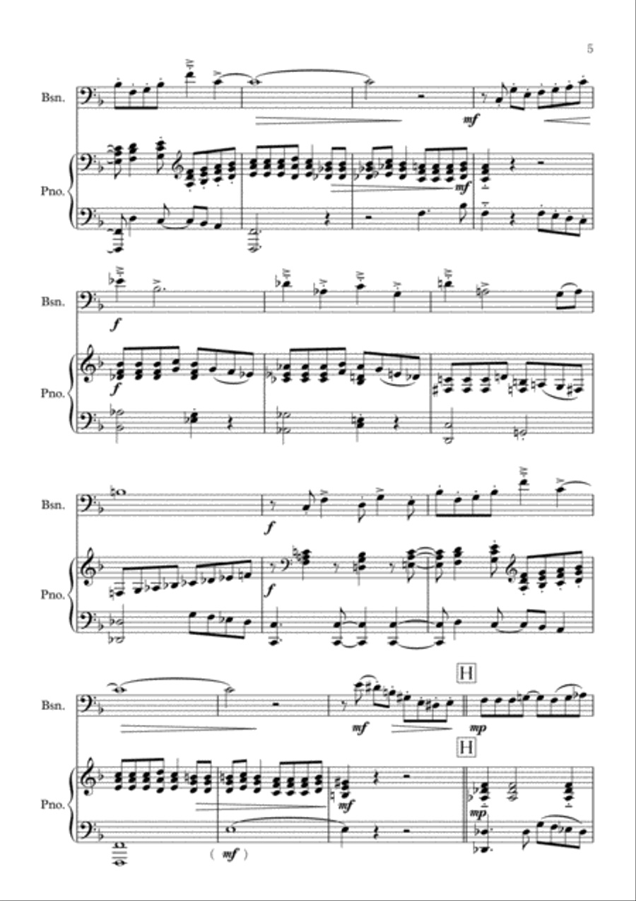 Sonatine for Bassoon and Piano : score and part Bassoon Solo scores gallery preview page 6
