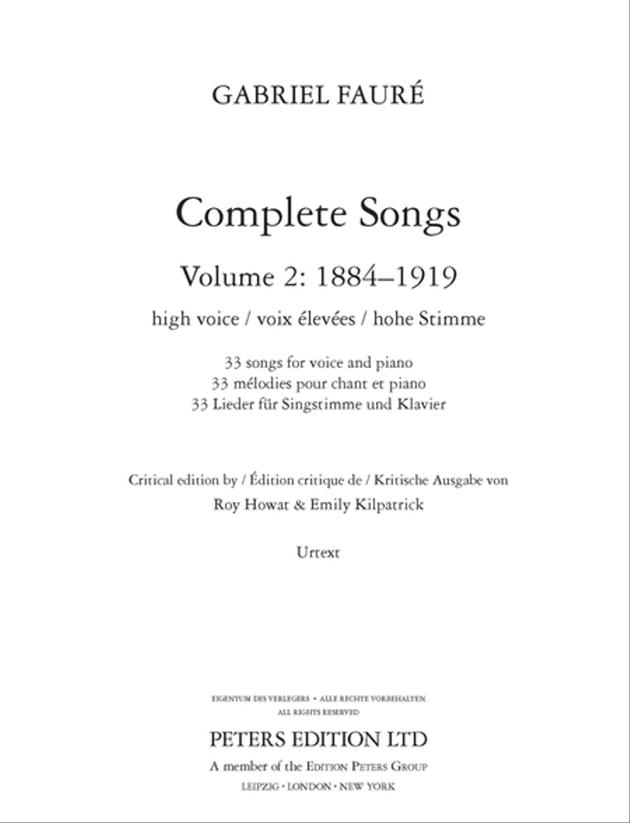 Complete Songs (High Voice) High Voice scores gallery preview page 2