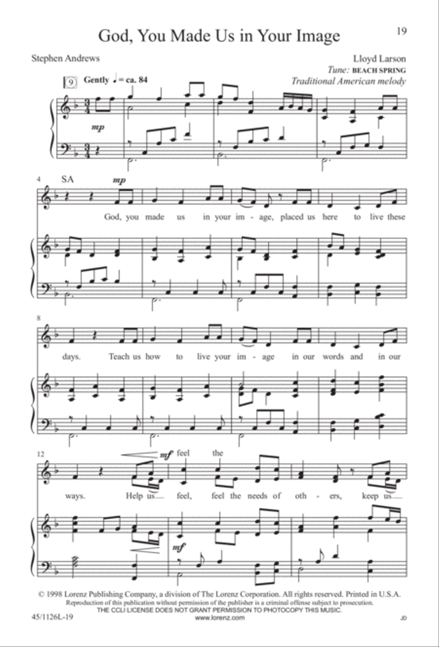 Prayers for the Nations 4-Part scores gallery preview page 20