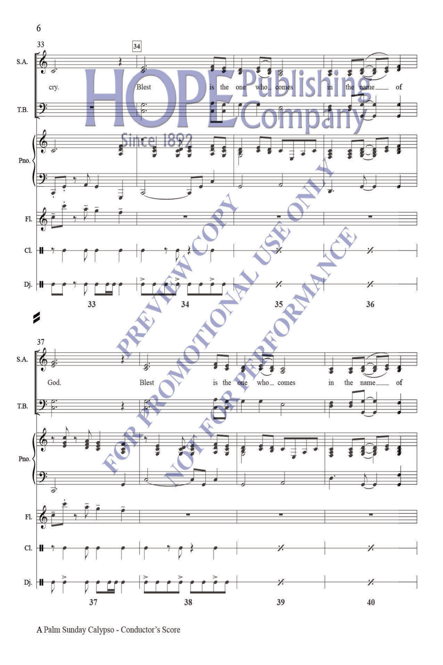 A Palm Sunday Calypso Piano Accompaniment scores gallery preview page 7