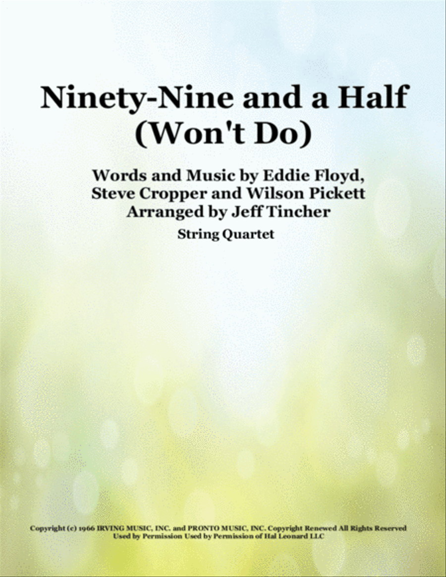 Ninety-Nine And A Half (Won't Do) String Quartet scores gallery preview page 1