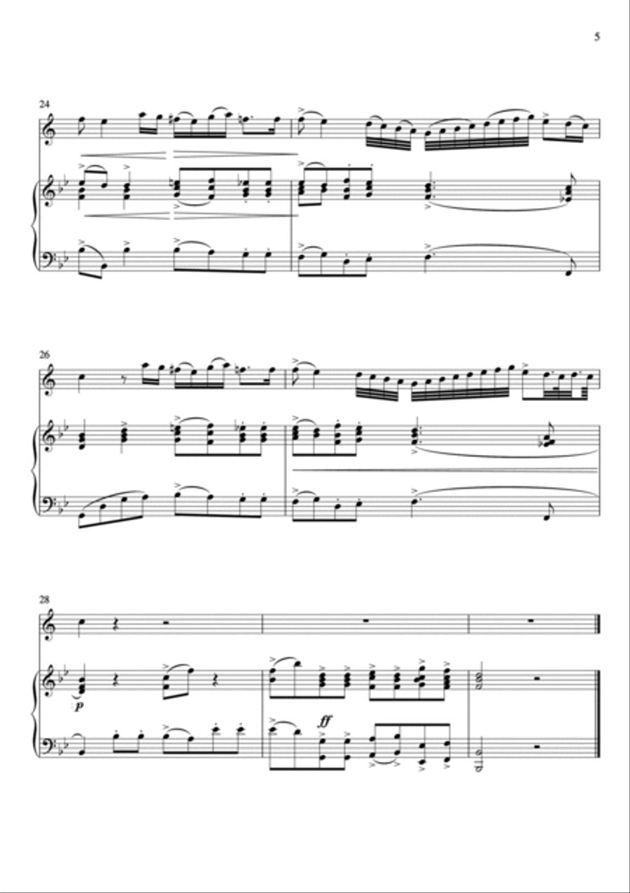 Giovanni Bononcini - Deh pi a me non v_asondete (Piano and Clarinet) Small Ensemble scores gallery preview page 5
