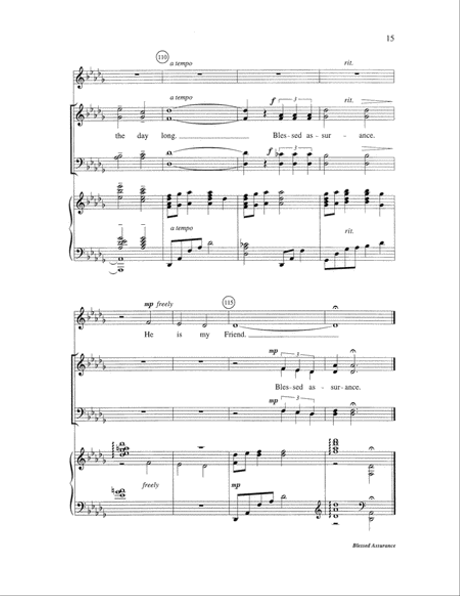Blessed Assurance Blessed Assurance 4-Part scores gallery preview page 15