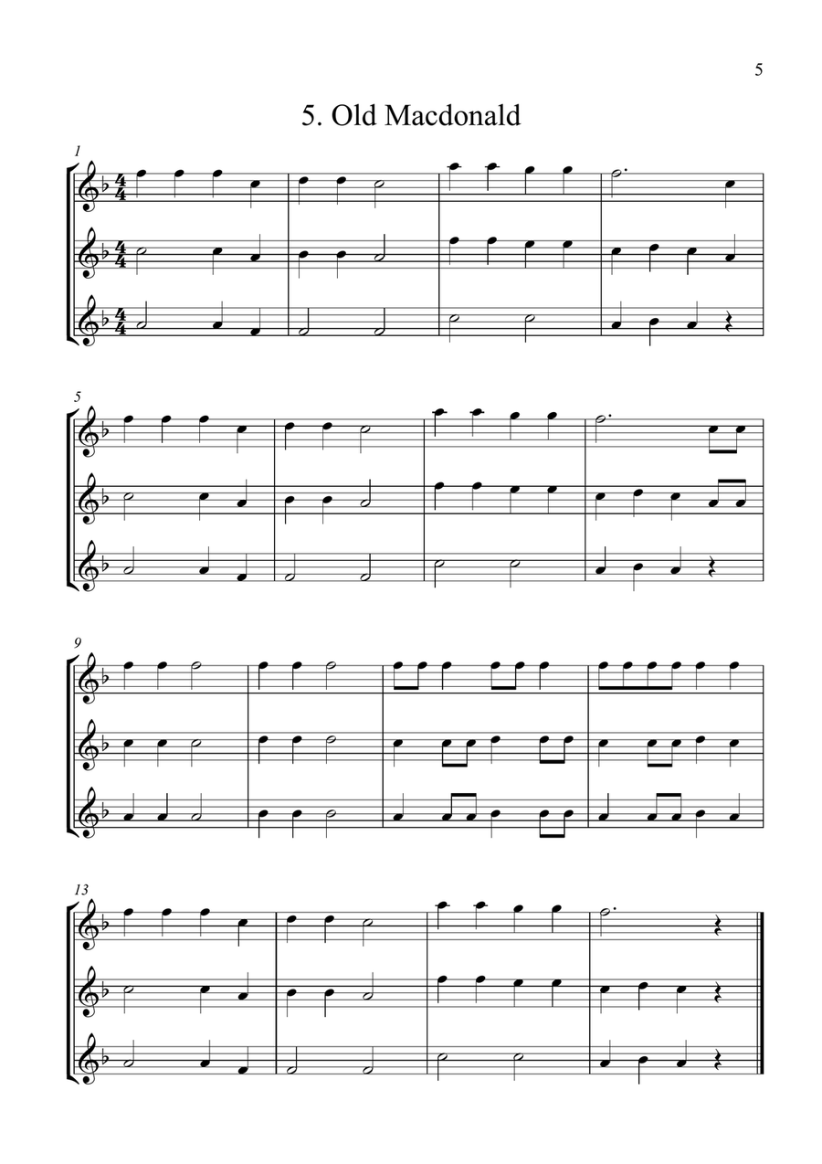14 Easy Trios For Saxophone Woodwind Trio scores gallery preview page 5
