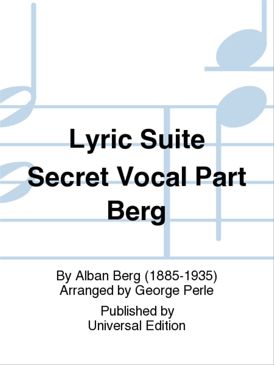 Lyric Suite Secret Vocal Part Berg Voice scores gallery preview page 1