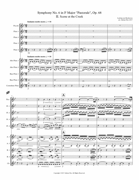 Symphony No. 6 "Pastorale" Mvt 2 for Flute Choir image number null