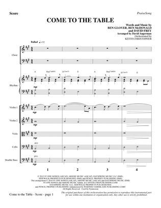 Come to the Table (arr. David Angerman) - Full Score