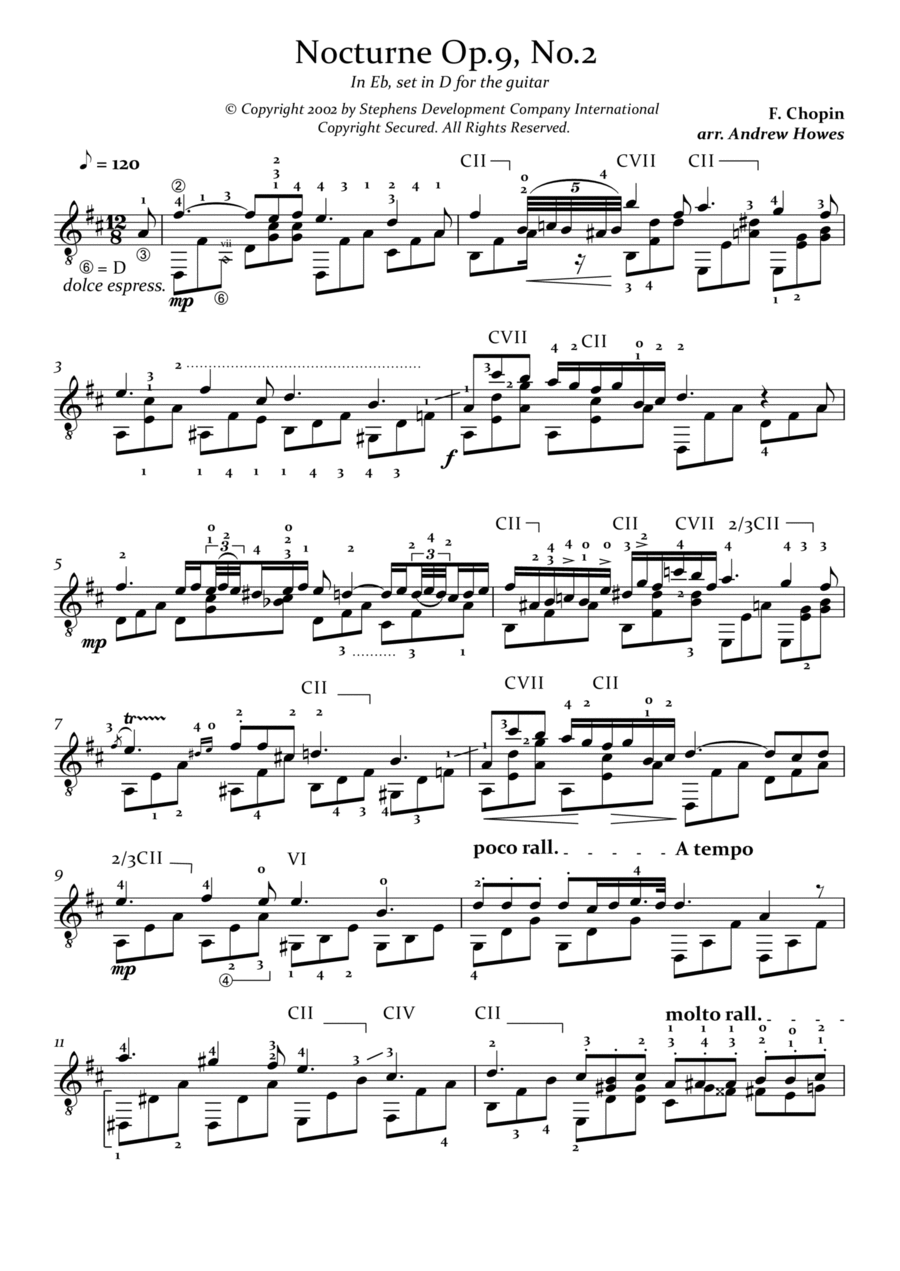 Nocturne In Eb Major, Op. 9, No. 2 Part scores gallery preview page 1