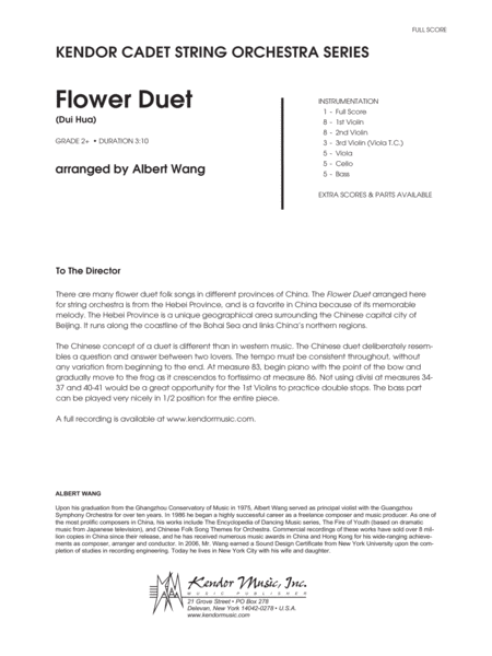 Flower Duet (Dui Hua) - Full Score