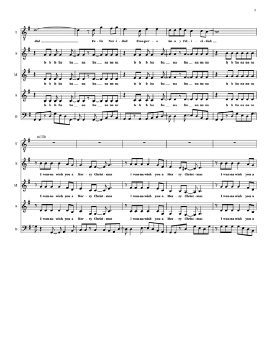 Feliz Navidad Feliz Navidad Choir scores gallery preview page 3
