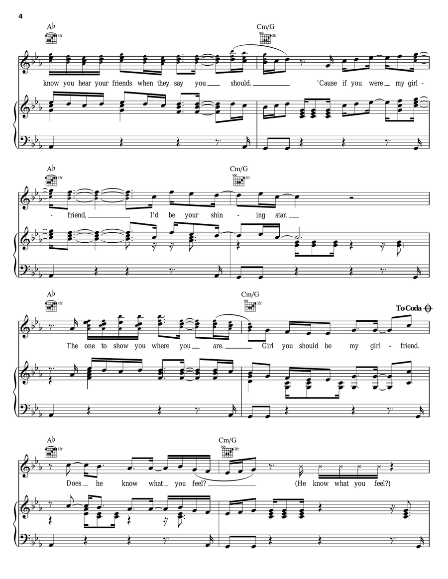 Girlfriend Piano, Vocal, Guitar scores gallery preview page 4