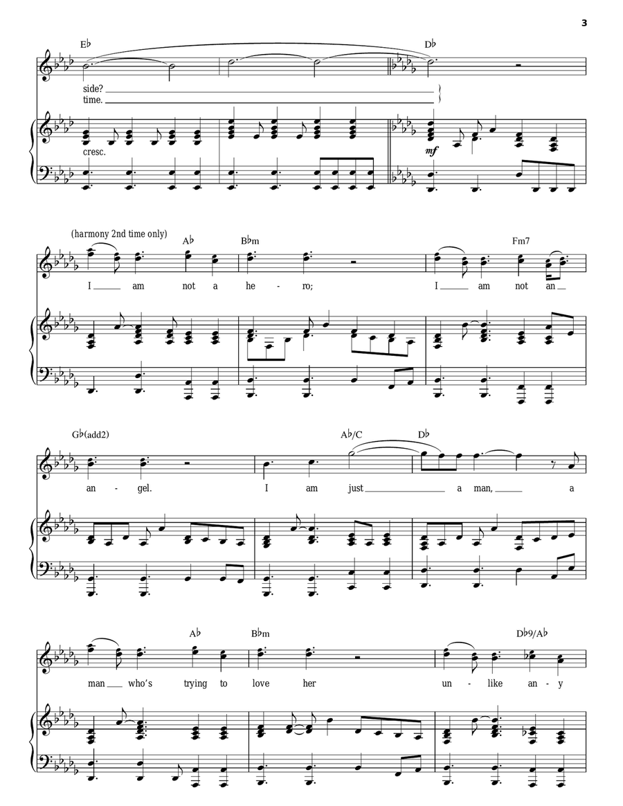 In Her Eyes Piano, Vocal scores gallery preview page 3