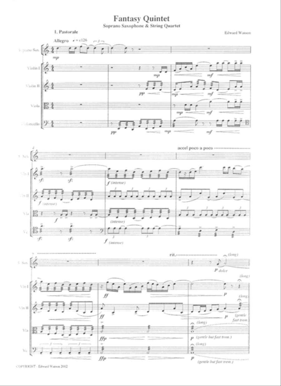 Fantasy Quintet Soprano Saxophone scores gallery preview page 2