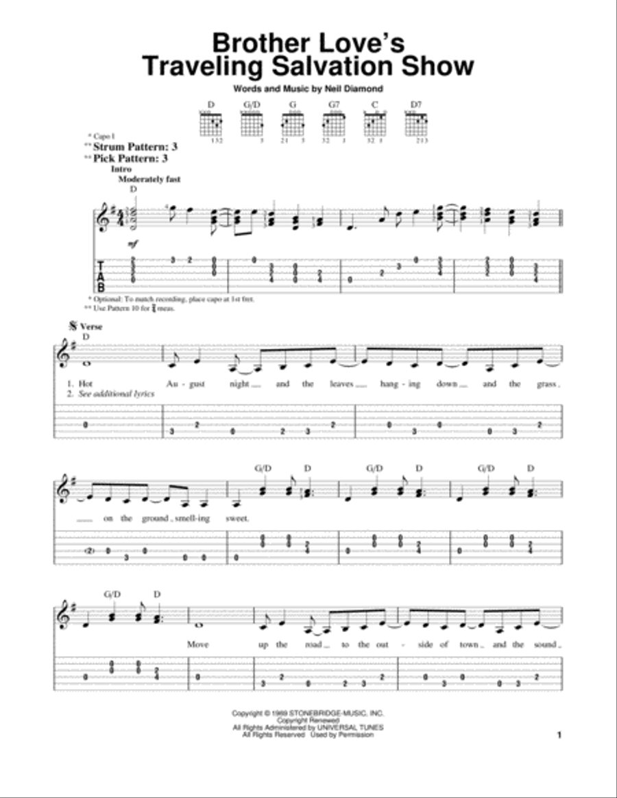 Brother Love's Traveling Salvation Show Acoustic Guitar scores gallery preview page 1