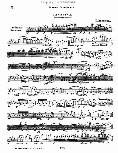An Original Cavatina as a trio for three flutes - Op. 110