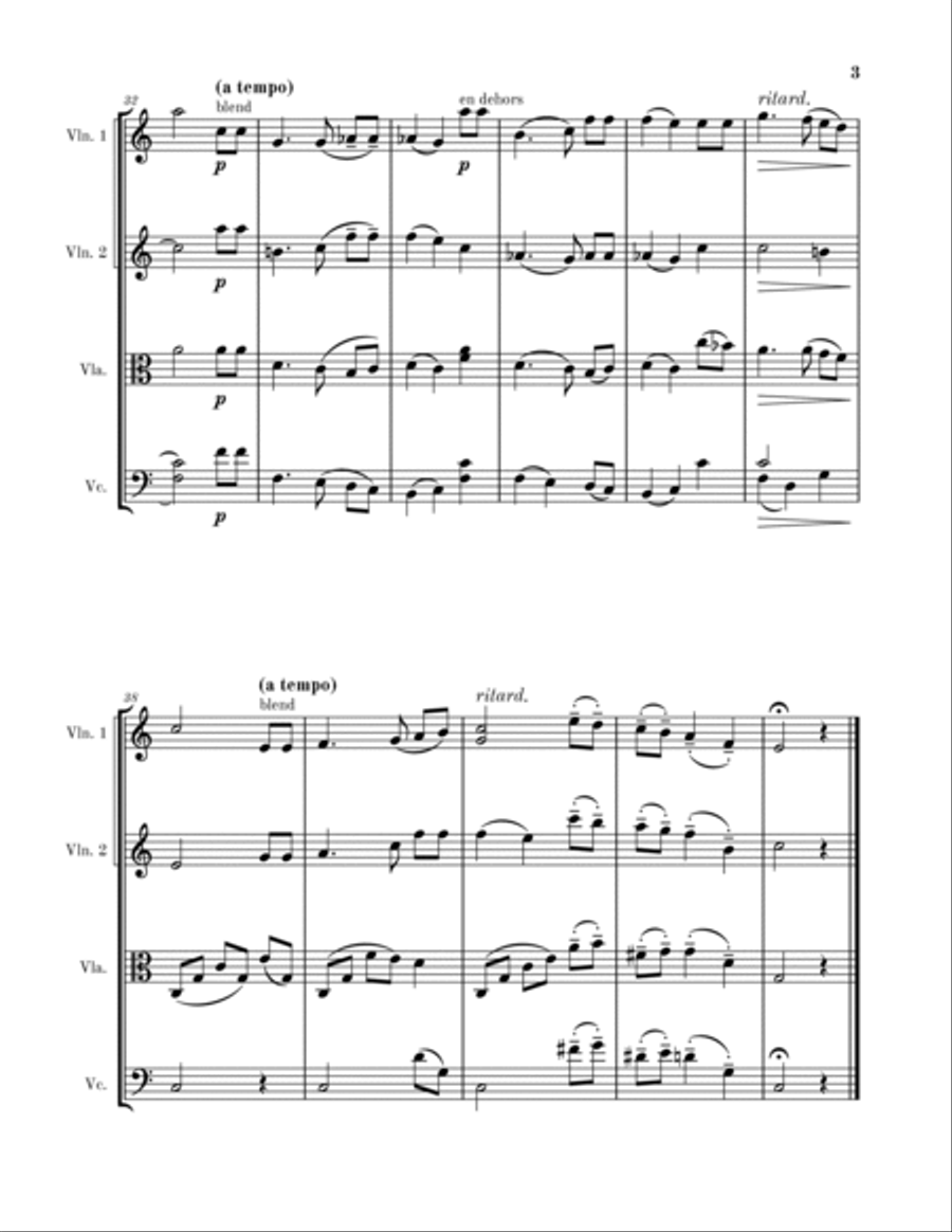 Warum willst du and're fragen Op. 12 No. 11 String Quartet scores gallery preview page 3
