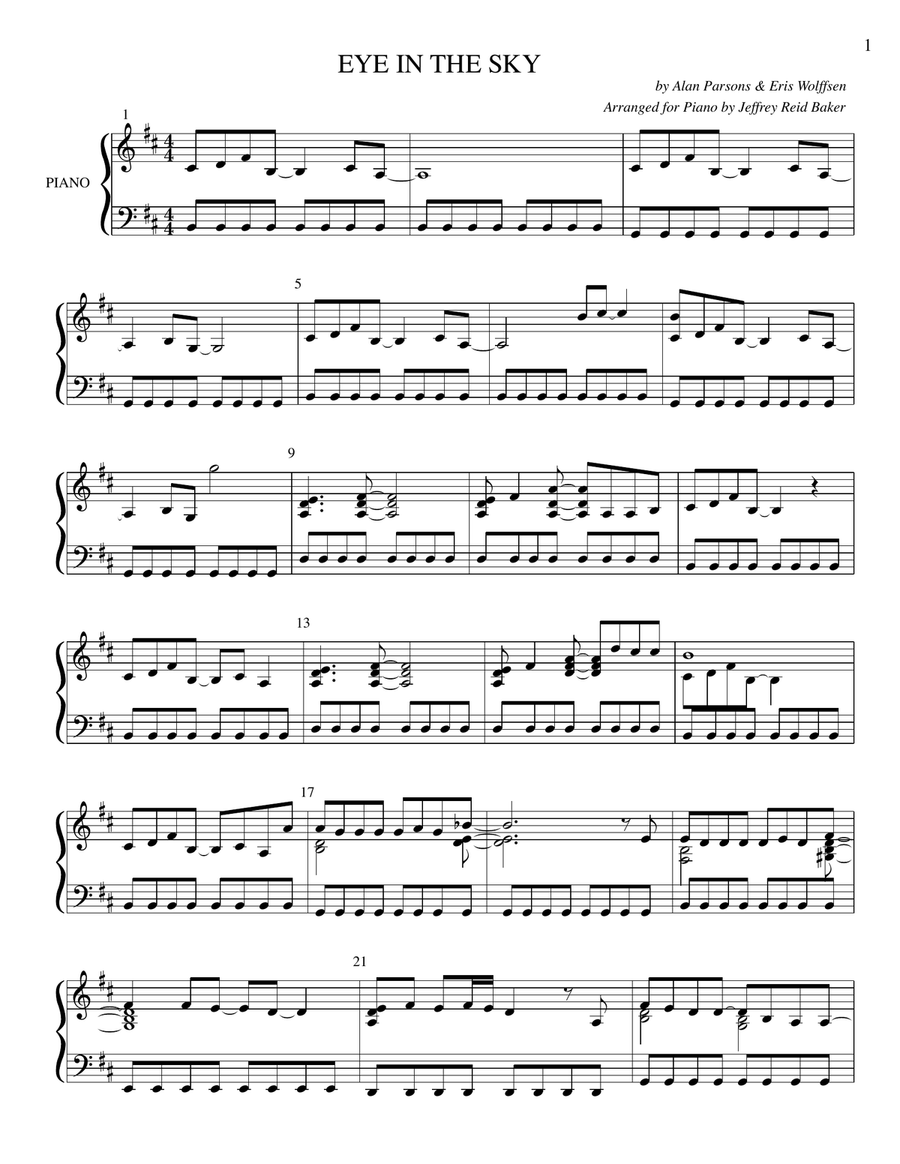 Eye In The Sky Piano Solo scores gallery preview page 1