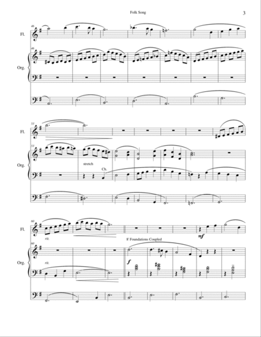 Folk Song for Flute and Organ (Organ Duet Optional)