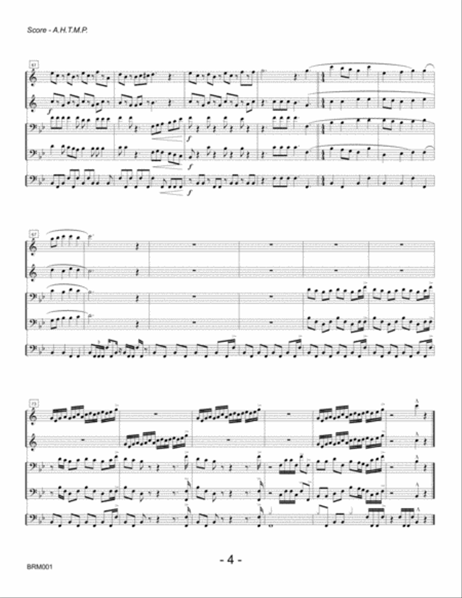 ALL HAIL THE MIGHTY POWER - 2 Trumpets, 2 Trombones & Timpani Small Ensemble scores gallery preview page 4