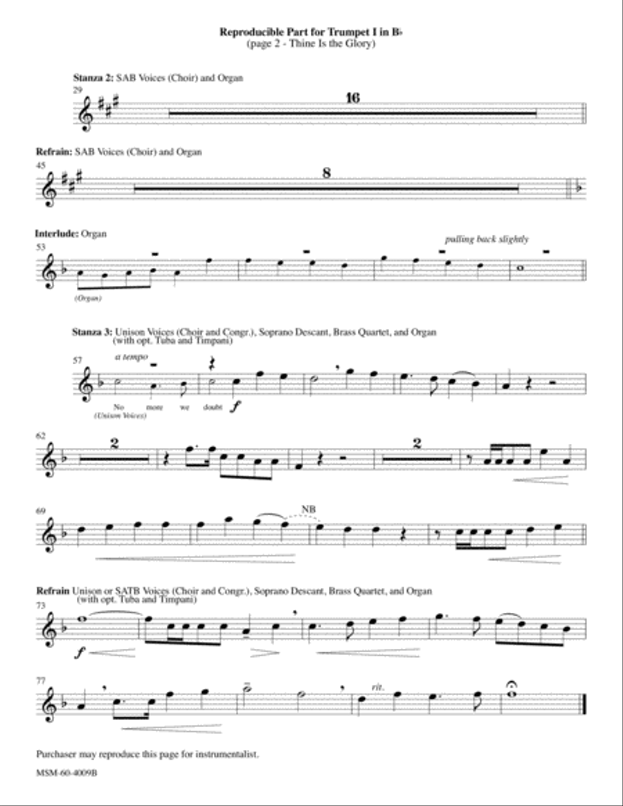 Thine Is the Glory Choir scores gallery preview page 2