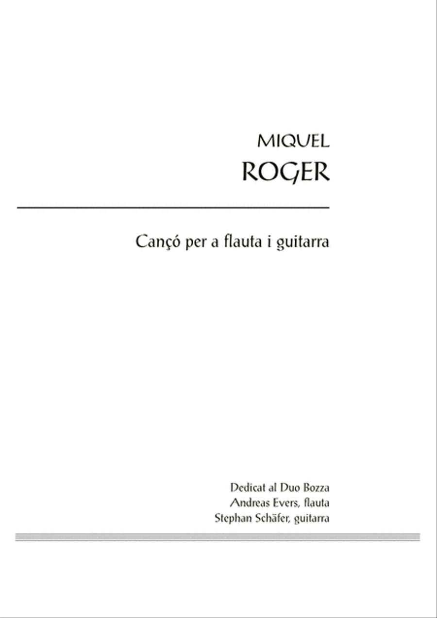 Cançó per a flauta i guitarra