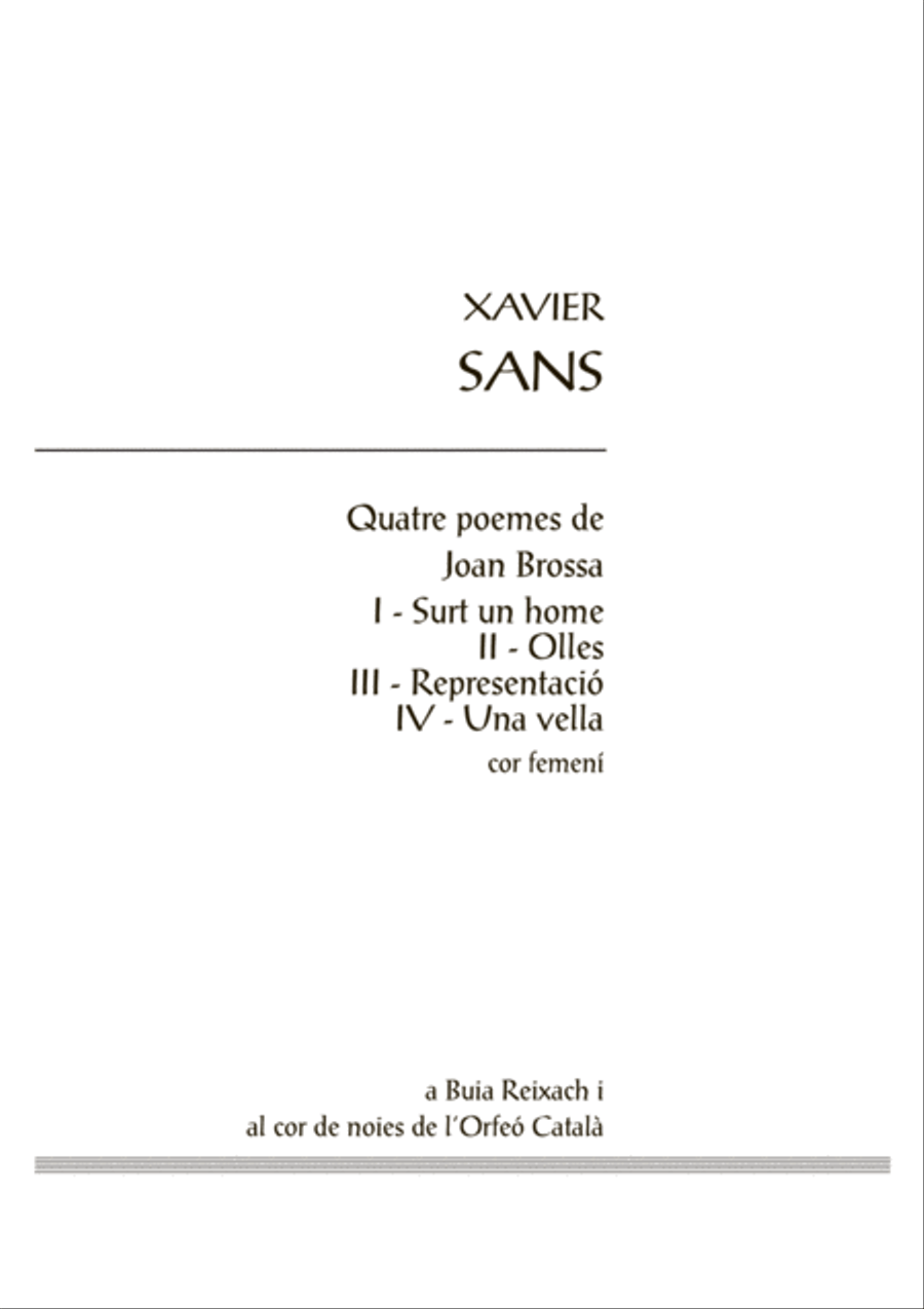 Quatre poemes de Joan Brossa SA scores gallery preview page 3