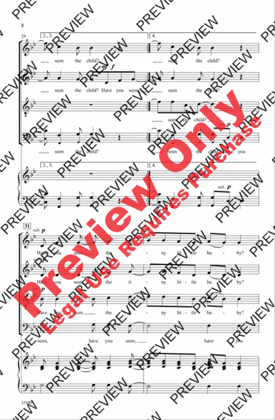 Have You Seen the Baby? 4-Part scores gallery preview page 18