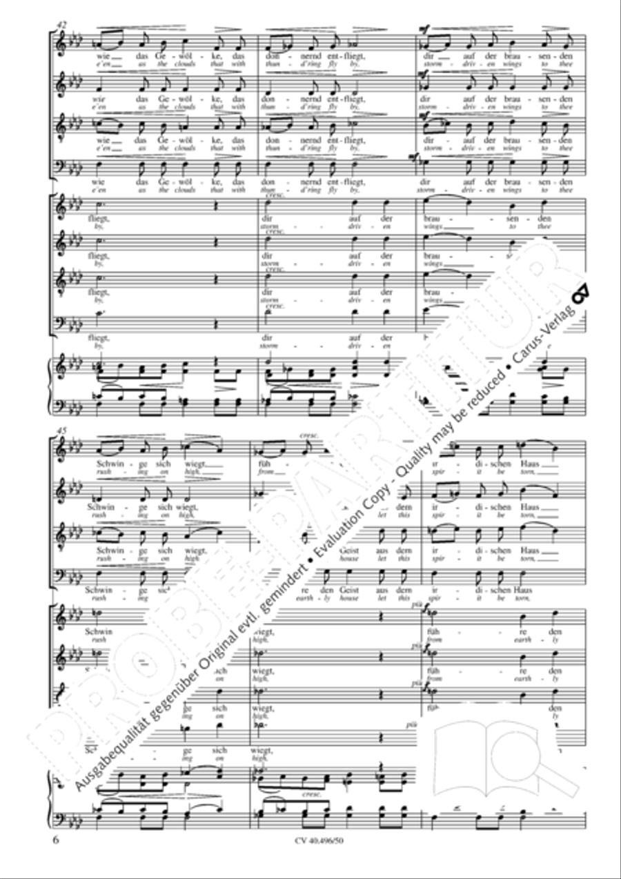 To the stormwind (An den Sturmwind) 4-Part scores gallery preview page 7