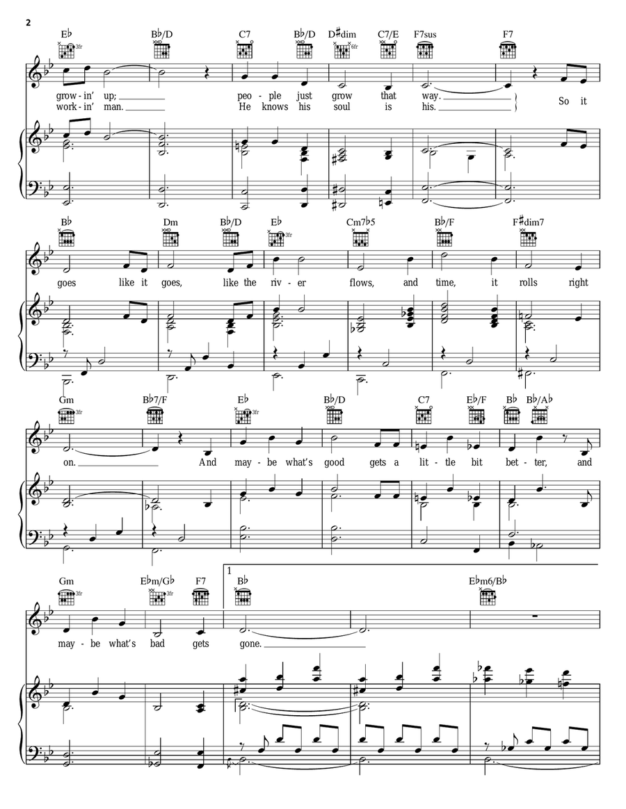 It Goes Like It Goes It Goes Like It Goes Piano, Vocal, Guitar scores gallery preview page 2