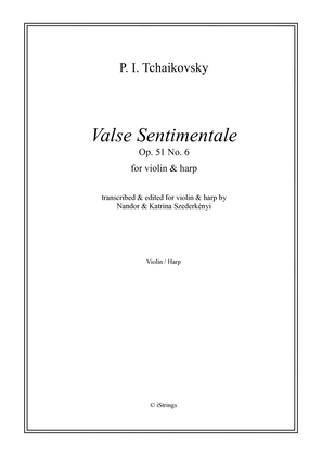 Book cover for Valse Sentimentale for violin & harp