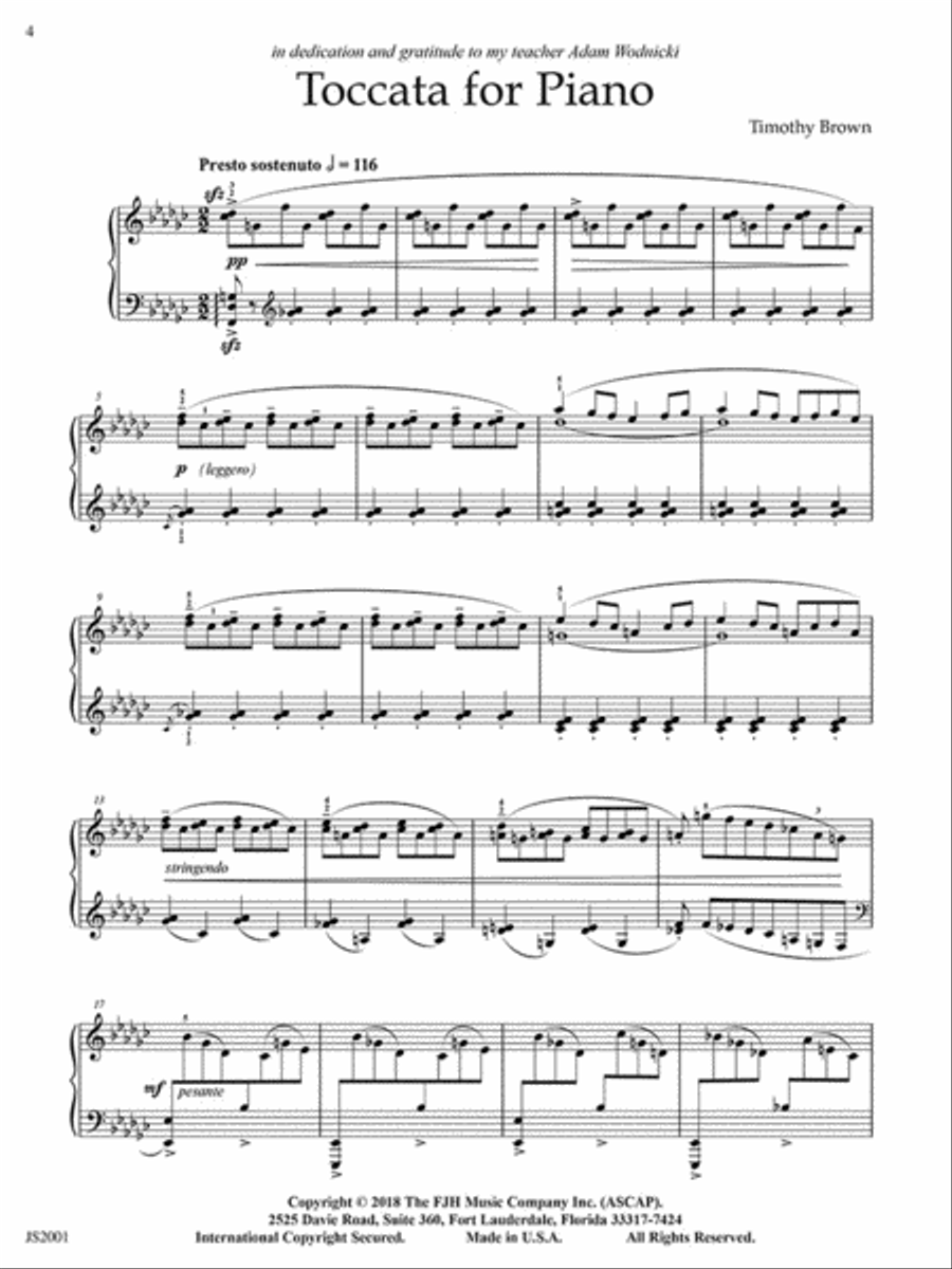 Toccata for Piano Toccata for Piano Piano Solo scores gallery preview page 2